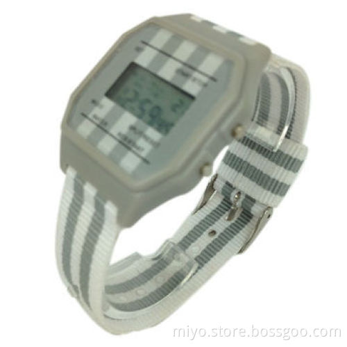 Children's watch in plastic case and canvas strap, LED module, lightweight, convenient to carry